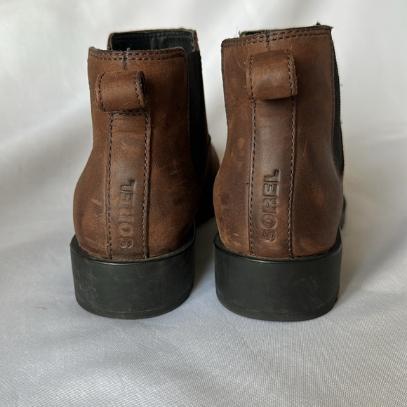 SOREL Emelie Il Waterproof Chelsea Brown Boot elastic side rubber sole Sz 8 - Picture 11 of 11